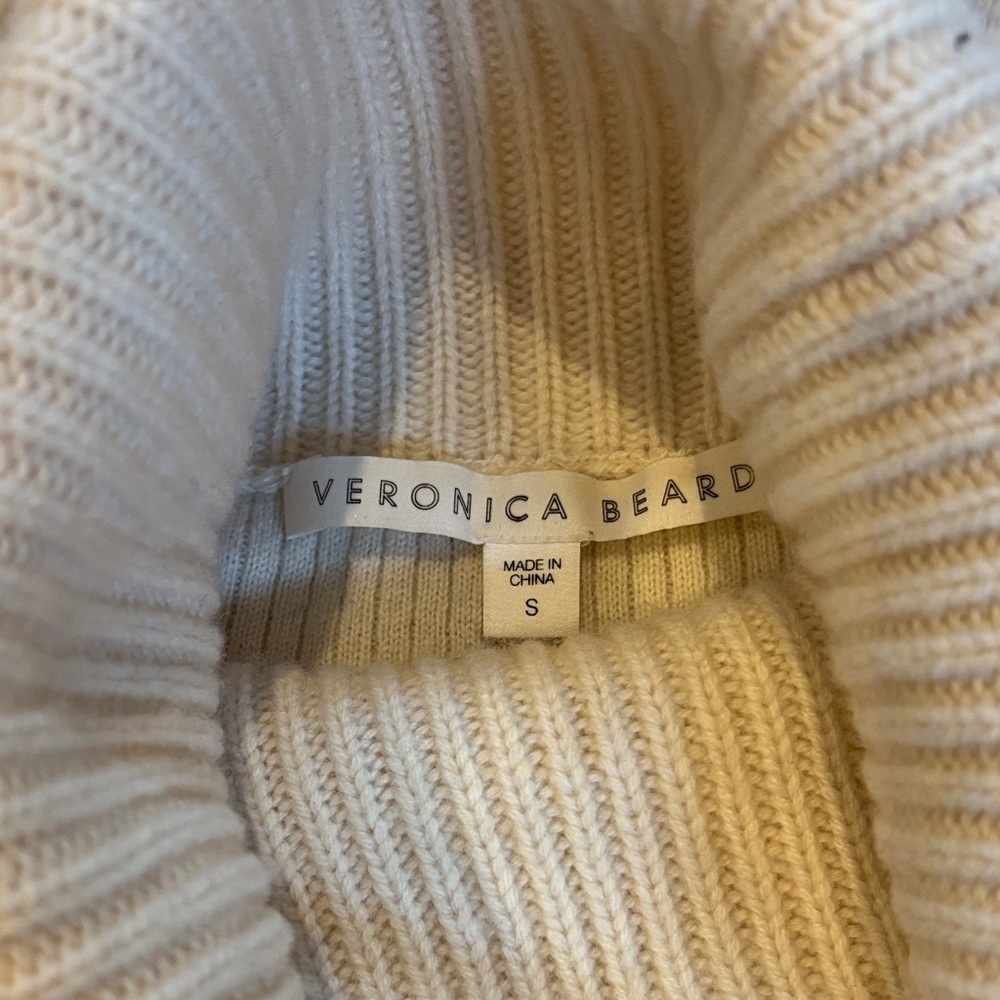 Veronica Beard Cream Cashmere Turtleneck Sweater - Picture 2 of 7
